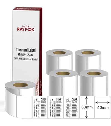 Amazon.co.jp: RAYFOOK 感熱ラベルシール 60×40mm 3000枚【600枚